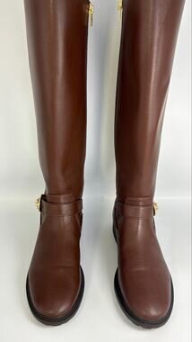 Coach Farrah Riding Boots Womens 9.5B Walnut Leather Knee High NWOT